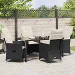 vidaXL Ensemble de salle à manger pour jardin 5 Pièces Noir Poly rotin