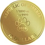 Pièce de monnaie en Or 12 Dollars g 0.031 (1/1000 oz) Millésime 2026 A FRIEND IN NEED 1/1000