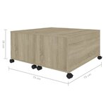 vidaXL Table basse chêne sonoma 75x75x38 cm bois d'ingénierie