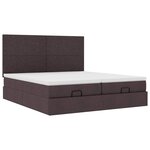 VidaXL Cadre de lit ottoman avec matelas marron foncé 180x200 cm tissu