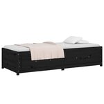 vidaXL Lit de jour sans matelas noir 75x190 cm bois de pin massif