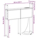 vidaXL Tête de lit de rangement Chêne noir 100 cm Bois d'ingénierie
