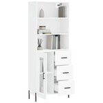 vidaXL Buffet haut Blanc 69 5x34x180 cm Bois d'ingénierie