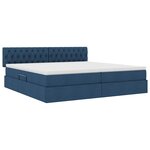 vidaXL Lit avec rangement et matelas avec matelas Bleu 200 x 200 cm
