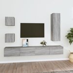 vidaXL Ensemble de meubles TV 5 Pièces Sonoma gris Bois d'ingénierie
