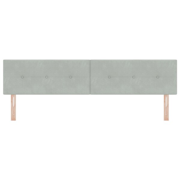 Cabeceira vidaXL Boutons Capitonnés Gris Clair 200 cm Velours