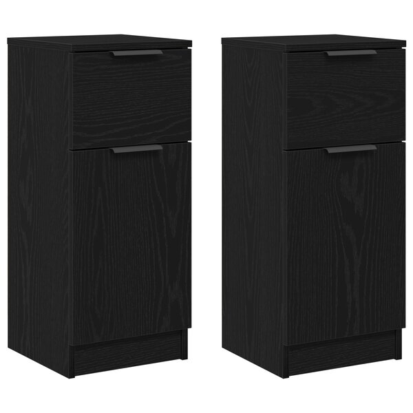 vidaXL Buffet noir chêne 30x30x70 cm MDF