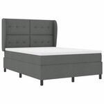 vidaXL Lit à ressorts avec matelas Gris foncé 160 x 200 cm tissu