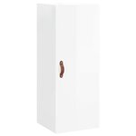 vidaXL Buffet haut Blanc brillant 34 5x34x180 cm Bois d'ingénierie