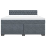 vidaXL Sommier à lattes de lit et matelas Gris foncé 180x200cm Velours