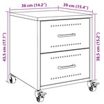 vidaXL Table de chevet anthracite 36x39x43 5 cm acier
