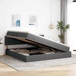vidaXL Lit avec rangement et matelas Gris foncé 200 x 200 cm