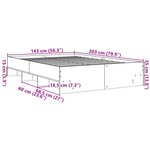 vidaXL Cadre de lit sonoma gris 140x200 cm bois d'ingénierie