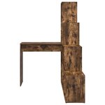 vidaXL Bureau d'angle avec étagère Chêne fumé 101 5 x 149 5 x 149 5 cm