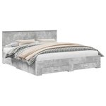 vidaXL Cadre de lit Gris béton 180 x 200 cm Bois d'ingénierie
