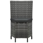 vidaXL Ensemble à manger d'extérieur 7 Pièces avec coussins rotin Gris