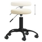 vidaXL Chaise de bureau pivotante crème velours