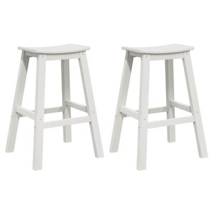 vidaXL Tabouret de bar 2 Pièces Blanc 52 x 43 x 73 5 cm HDPE