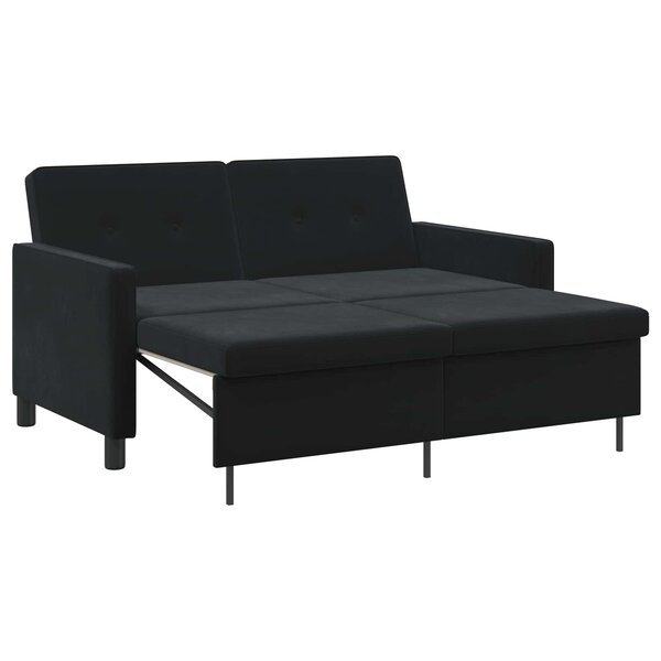 vidaXL Canapé-Lit Noir Tissu