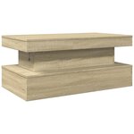 vidaXL Table basse avec lumières LED chêne sonoma 90x50x40 cm
