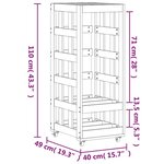 vidaXL Porte-bûches avec roulettes blanc 40x49x110 cm bois massif pin