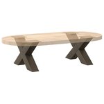vidaXL Pieds de table basse en forme de X  2 pièces  acier naturel  60 x (30-31) cm