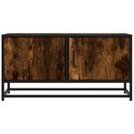 vidaXL Meuble TV chêne fumé 80x34 5x40 cm bois d'ingénierie et métal