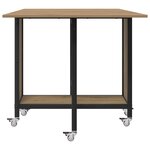 vidaXL Table à manger pliante avec roulettes 130 x 80 x 76 5 cm