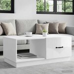 vidaXL Table basse Blanc brillant 90 x 50 x 37 cm Bois d'ingénierie