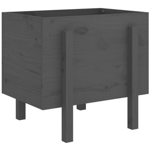 vidaXL Jardinière gris 62x50x57 cm bois massif de pin