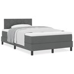 vidaXL Lit boxspring avec matelas Gris foncé 120 x 190 cm tissu