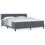 Lit à ressorts vidaXL avec matelas gris foncé en velours 180x200 cm