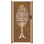 vidaXL Portail de jardin 105x205 cm acier corten conception de l'arbre