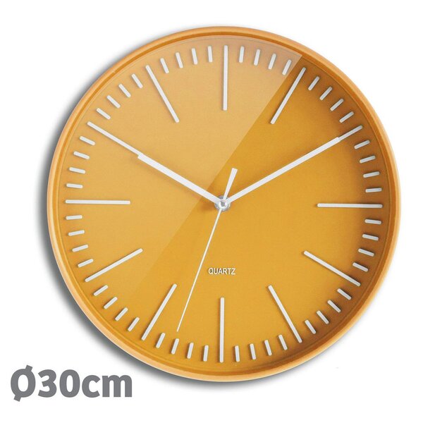 Horloge Tendancia à Quartz, diamètre 30 cm - Jaune