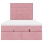 vidaXL Cadre de lit ottoman avec matelas rose 120x190 cm velours