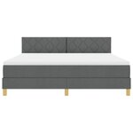 vidaXL Lit à ressorts avec matelas Gris foncé 180 x 200 cm tissu