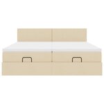 VidaXL Cadre de lit ottoman avec matelas crème 180x200 cm tissu