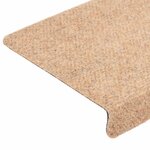 vidaXL Tapis d'escalier 15 Pièces Tissu aiguilleté 65x21x4 cm Marron
