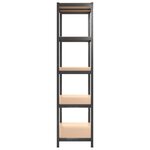 vidaXL Étagère à 5 niveaux 2 Pièces Gris Acier et bois ingénierie
