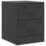 vidaXL Tables de chevet 2 Pièces noir 34 5x39x44 cm acier