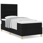 vidaXL Lit à ressorts avec matelas noir 100x200 cm en tissu