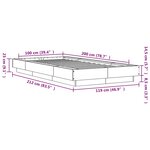 vidaXL Cadre de lit sans matelas gris béton 100x200 cm