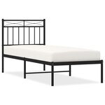 vidaXL Cadre de lit métal sans matelas avec tête de lit noir 80x200 cm