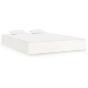 vidaXL Cadre de lit sans matelas blanc bois massif 200x200 cm