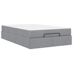 vidaXL Cadre de lit avec matelas Gris clair 120 x 190 cm tissu