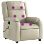 vidaXL Fauteuil de massage inclinable crème similicuir