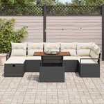 vidaXL Ensemble de canapé de jardin 8 Pièces Noir polyrotin