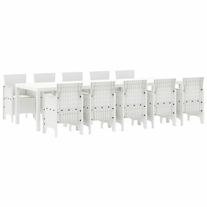 vidaXL Ensemble de salle à manger pour jardin 11 Pièces Blanc