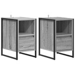 vidaXL Table de chevet avec tiroir 2 Pièces Gris Sonoma 39 5 x 30 x 50 cm