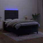 vidaXL Sommier à lattes de lit et matelas LED noir 120x190 cm velours